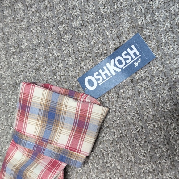 OshKosh B'gosh Boys Plaid Shirt - Red, Blue, White NWT Size 8 - Picture 3 of 7